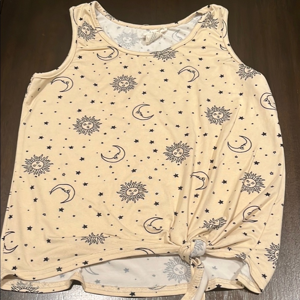Kids Cream Sun and Moon Tank Top
